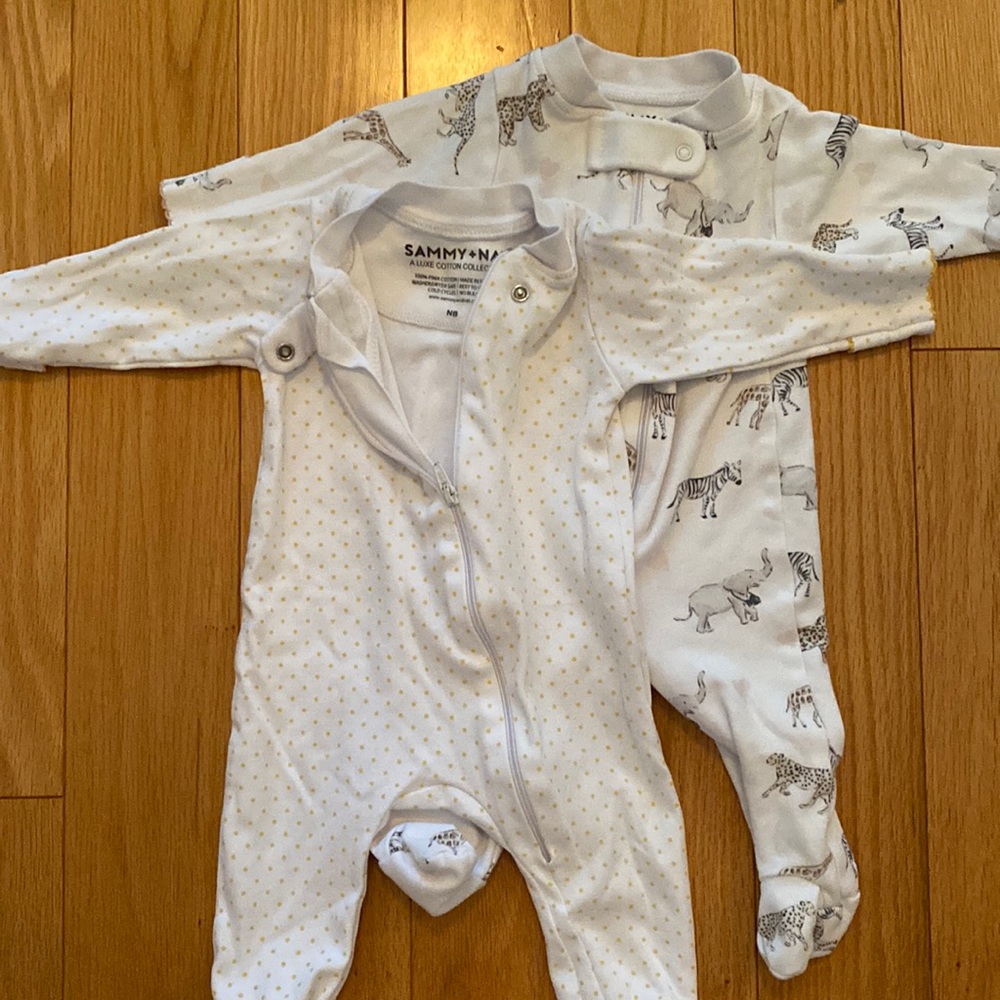 Sammy + Nat newborn onesies - selling TWO